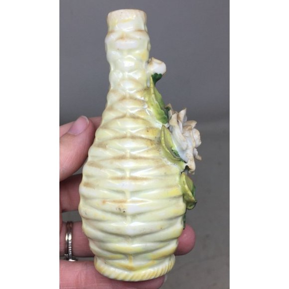 Vintage Ceramic Miniature Bud Vase with Floral Accents - Picture 2 of 7
